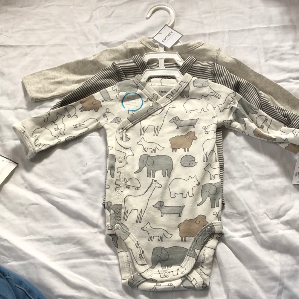 Neutral long sleeved body suits